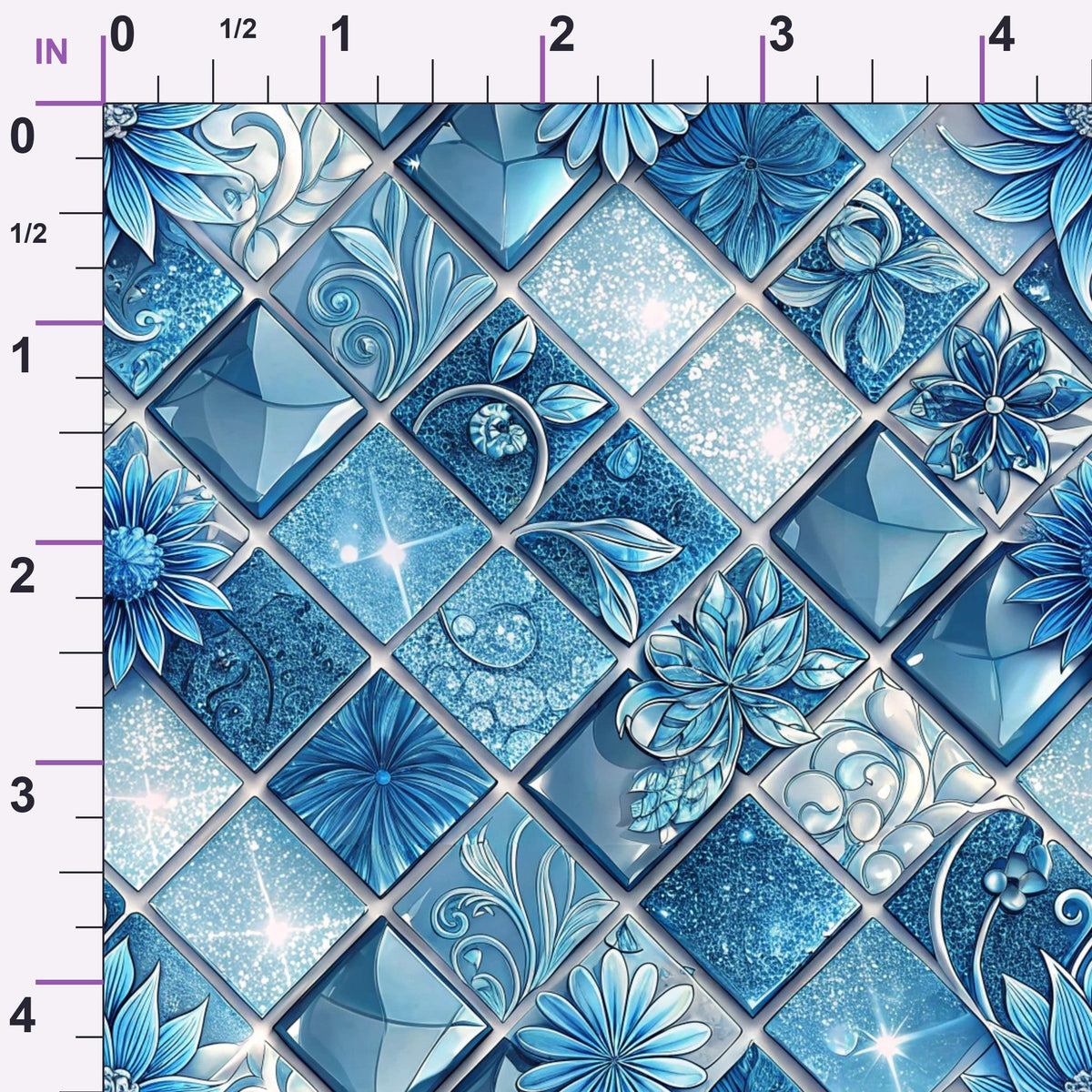 Sapphire Gleam Pattern 1 Minky Fabric