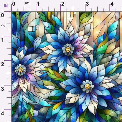 Sapphire Mosaic Blooms Pattern 10 Minky Fabric