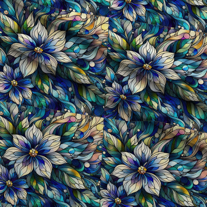 Sapphire Mosaic Blooms Pattern 2 Minky Fabric