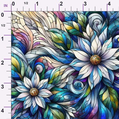 Sapphire Mosaic Blooms Pattern 3 Minky Fabric