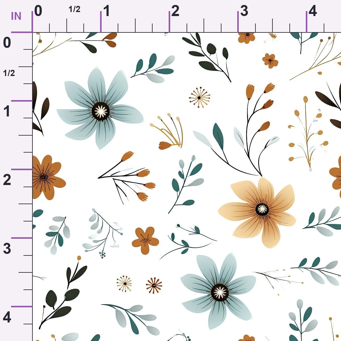Scandi Meadow Pattern 1 Minky Fabric