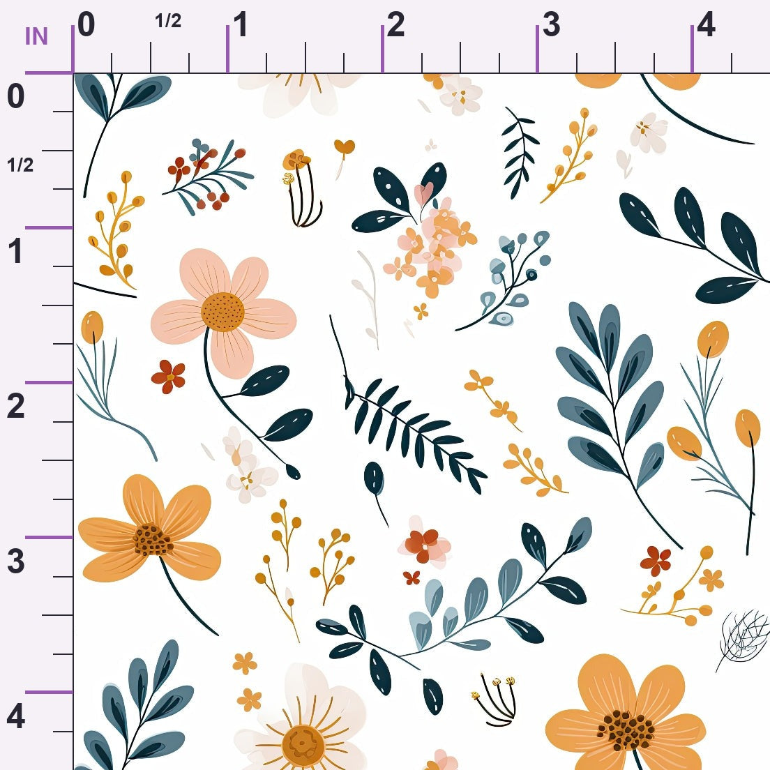 Scandi Meadow Pattern 10 Minky Fabric