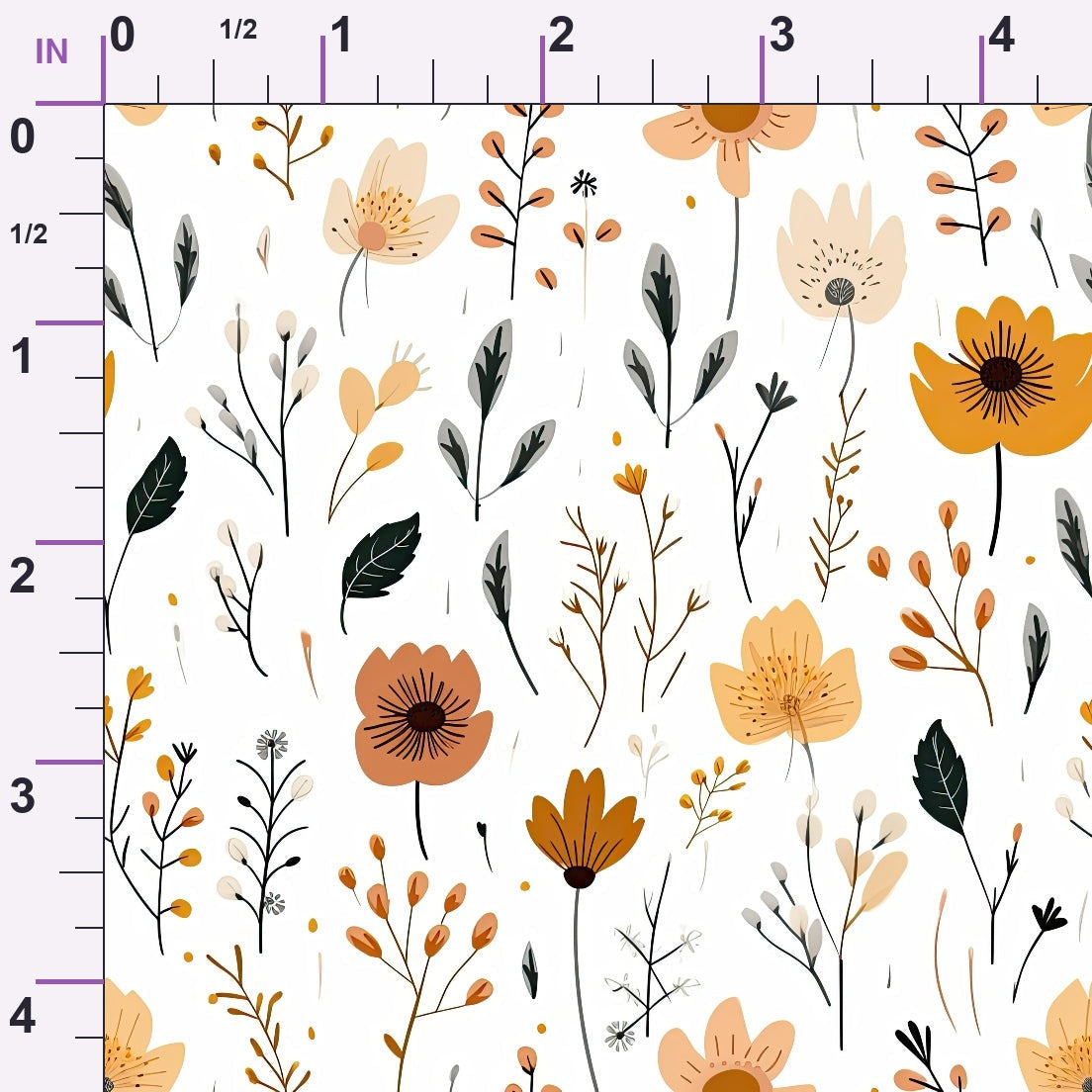 Scandi Meadow Pattern 5 Minky Fabric