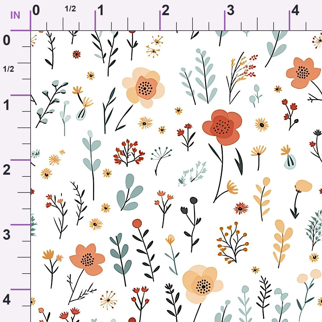 Scandi Meadow Pattern 6 Minky Fabric