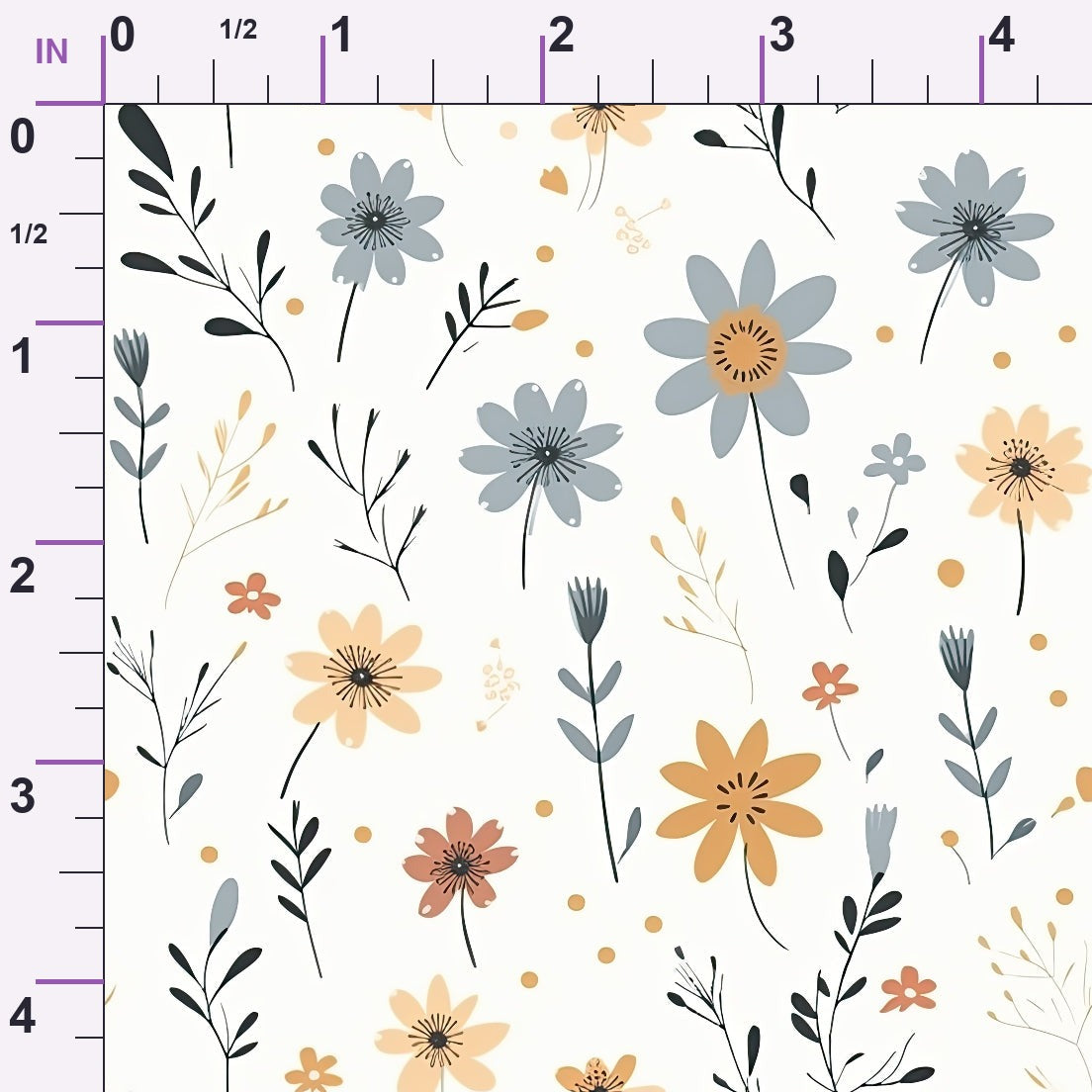 Scandi Meadow Pattern 7 Minky Fabric