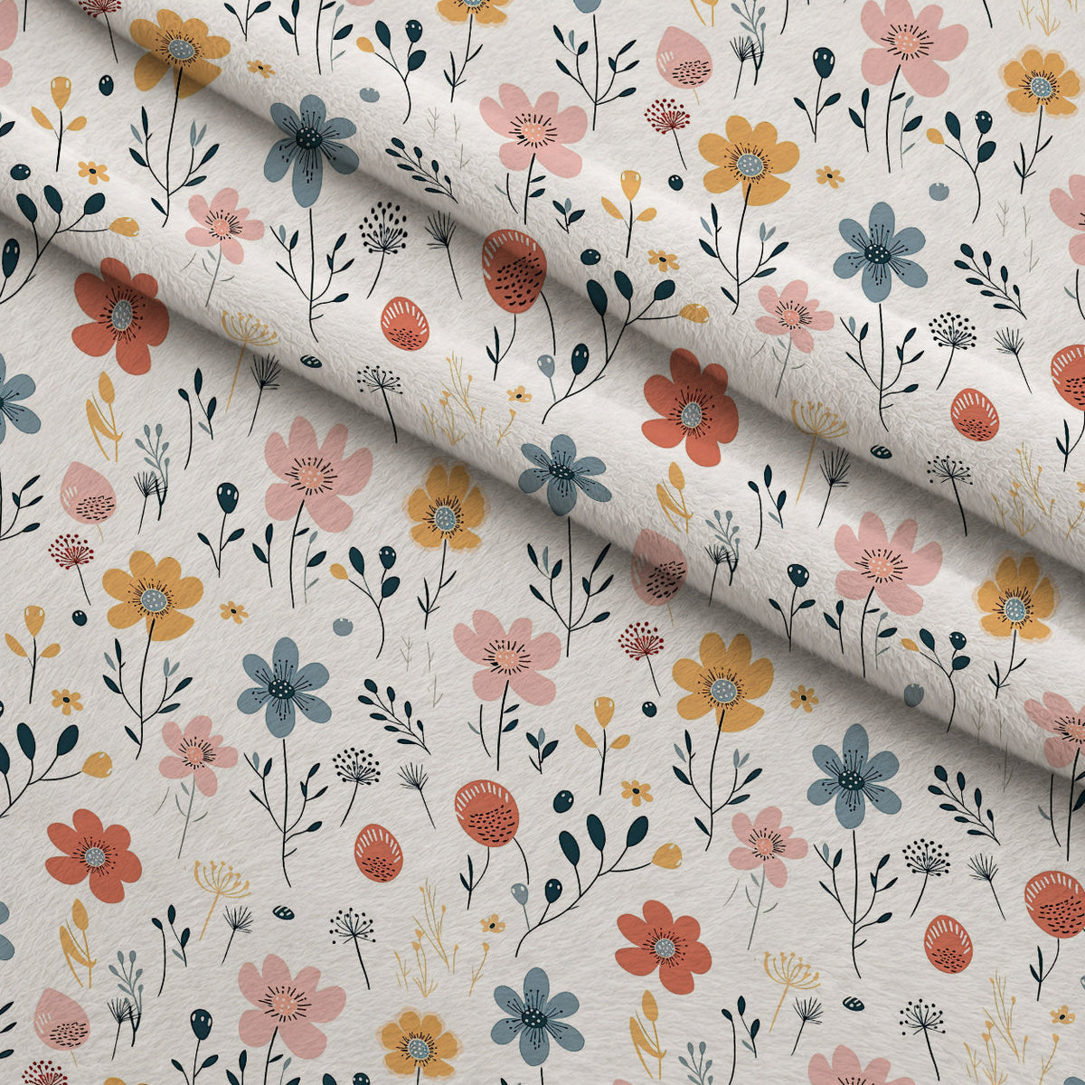 Scandi Meadow Pattern 8 Minky Fabric