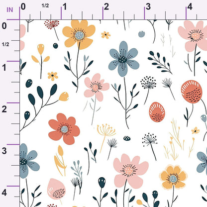 Scandi Meadow Pattern 8 Minky Fabric