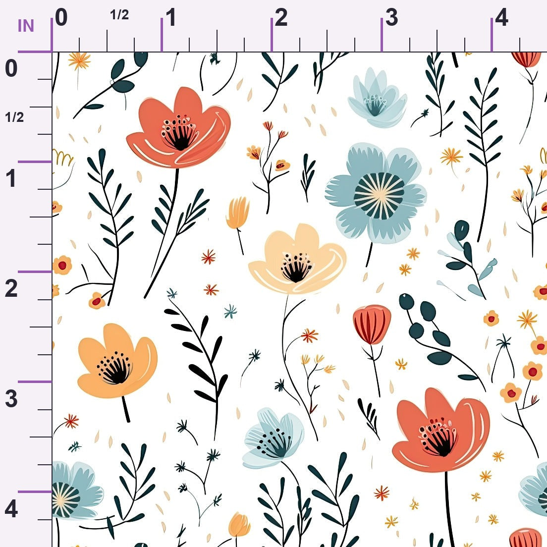 Scandi Meadow Pattern 9 Minky Fabric