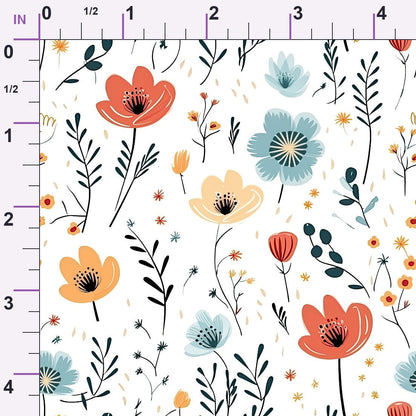 Scandi Meadow Pattern 9 Minky Fabric