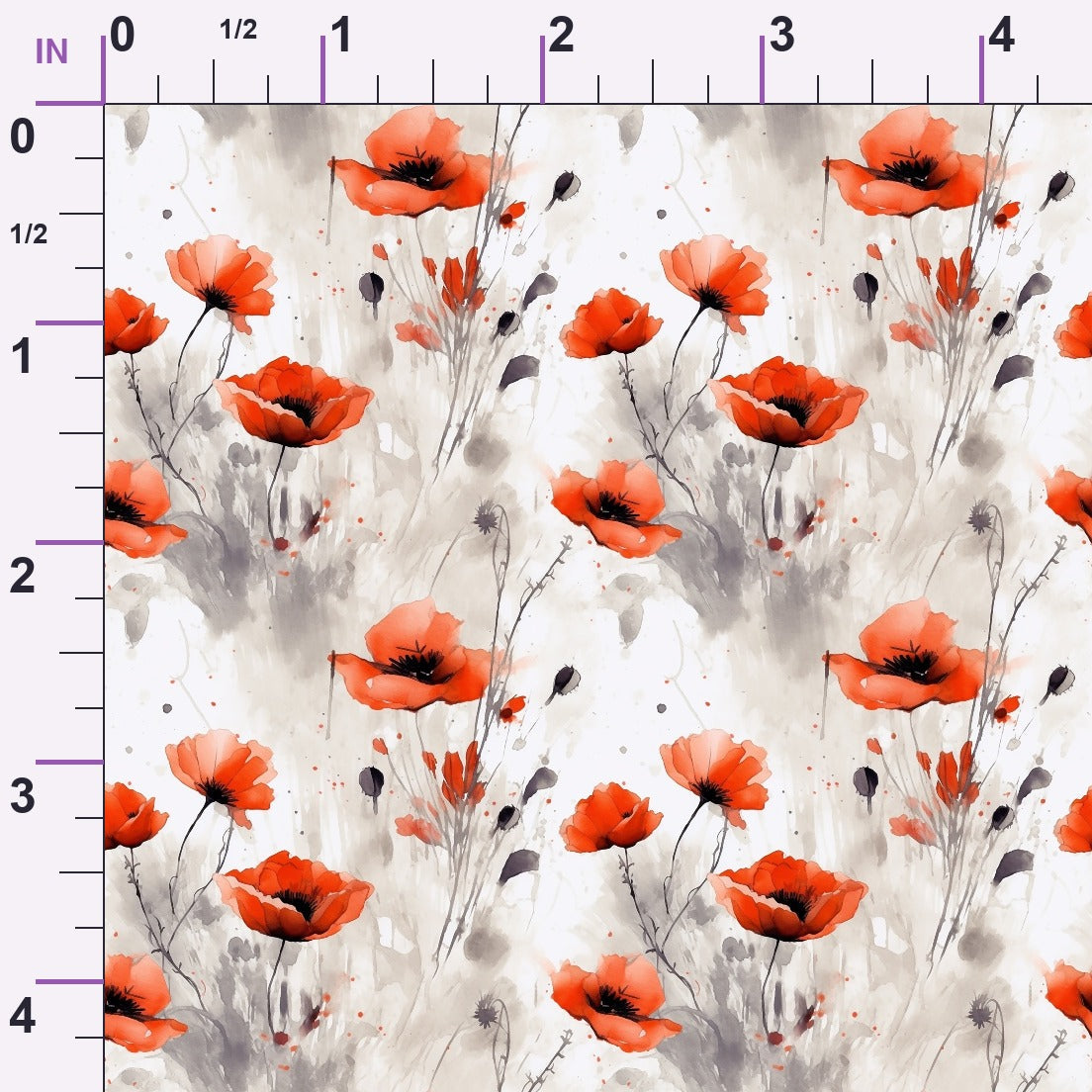 Scarlet Meadow Pattern 1 Minky Fabric