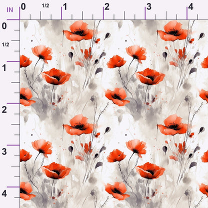 Scarlet Meadow Pattern 1 Minky Fabric