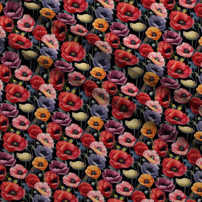 Scarlet Meadow Pattern 10 Minky Fabric