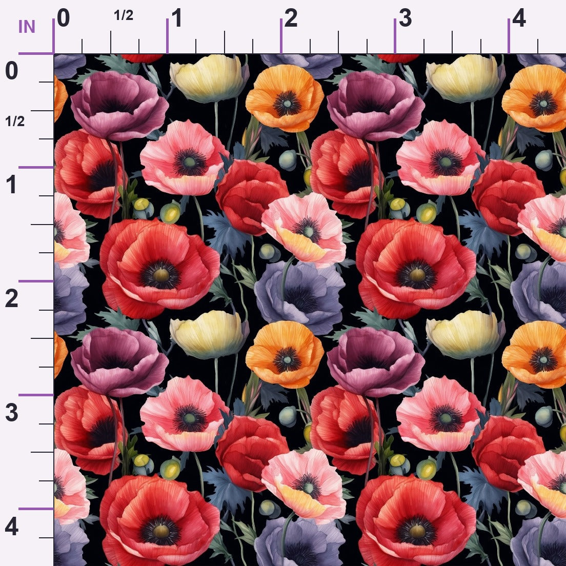 Scarlet Meadow Pattern 10 Minky Fabric