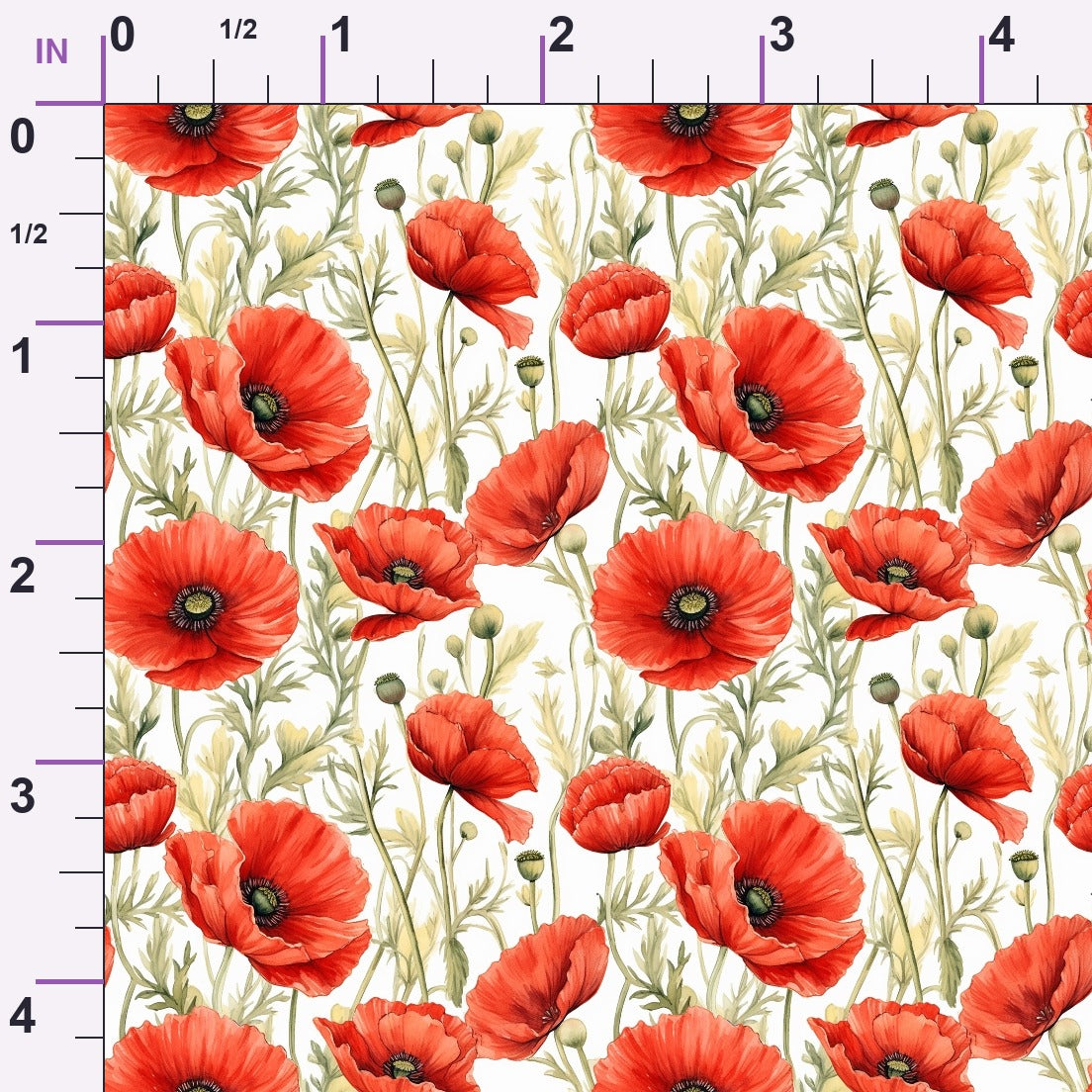 Scarlet Meadow Pattern 12 Minky Fabric