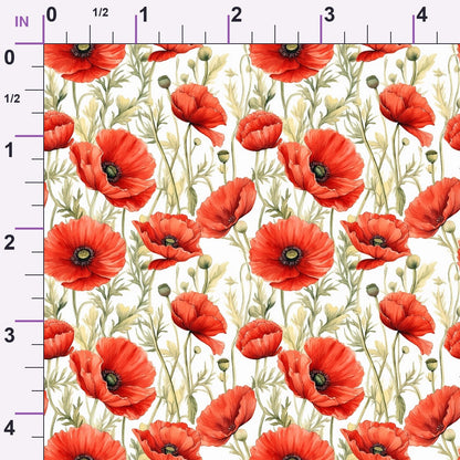 Scarlet Meadow Pattern 12 Minky Fabric