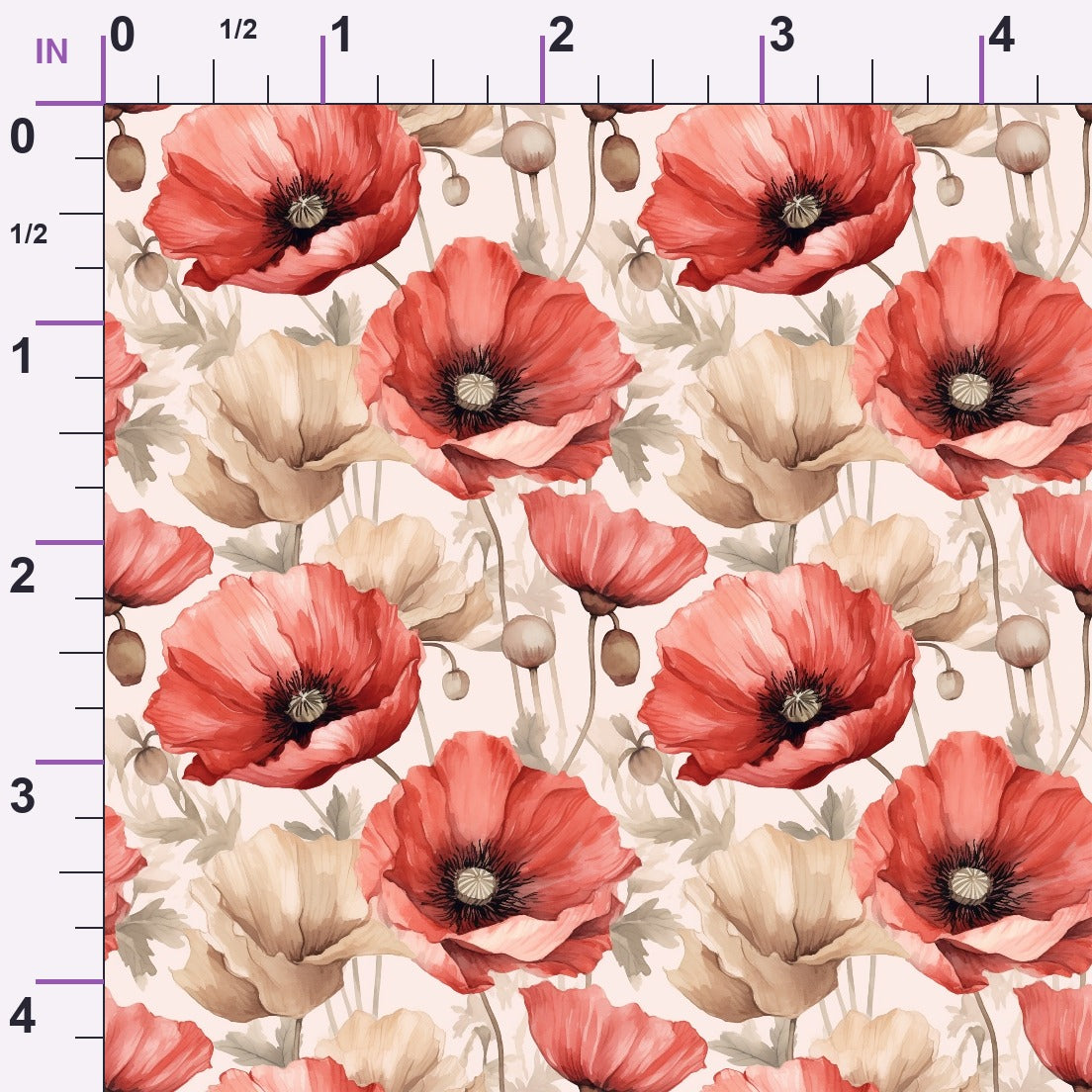 Scarlet Meadow Pattern 2 Minky Fabric
