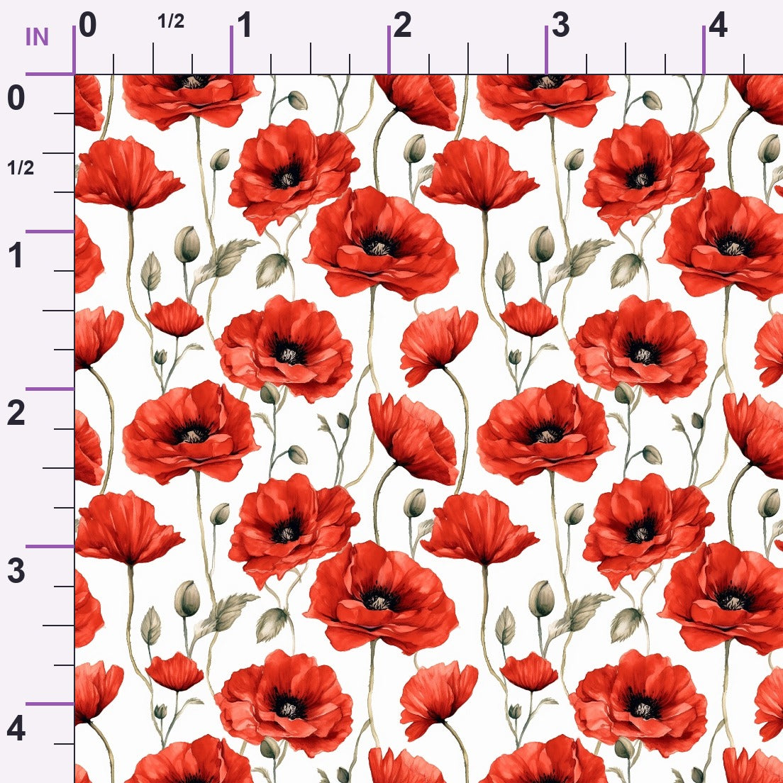 Scarlet Meadow Pattern 3 Minky Fabric