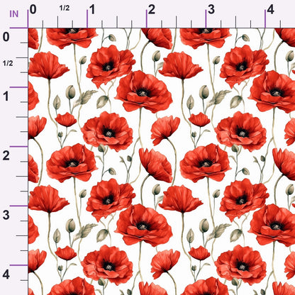 Scarlet Meadow Pattern 3 Minky Fabric