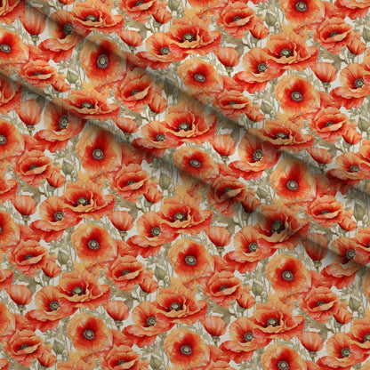 Scarlet Meadow Pattern 4 Minky Fabric