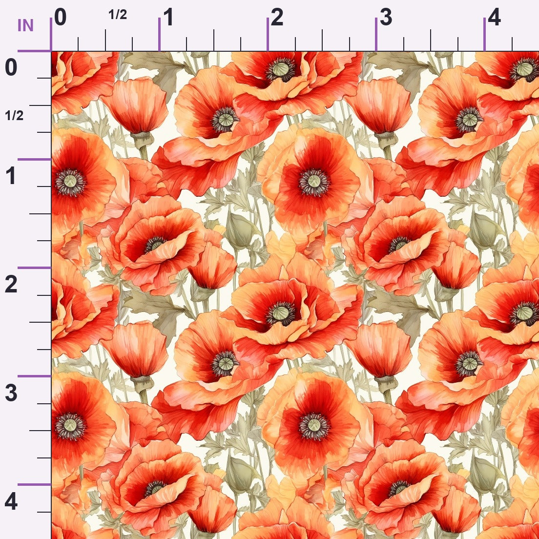 Scarlet Meadow Pattern 4 Minky Fabric