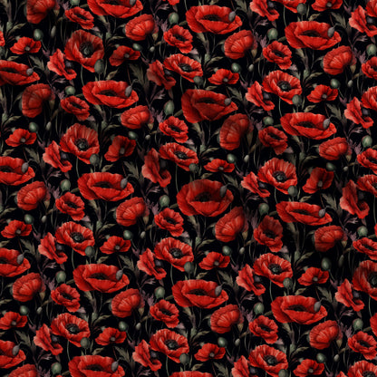 Scarlet Meadow Pattern 5 Minky Fabric