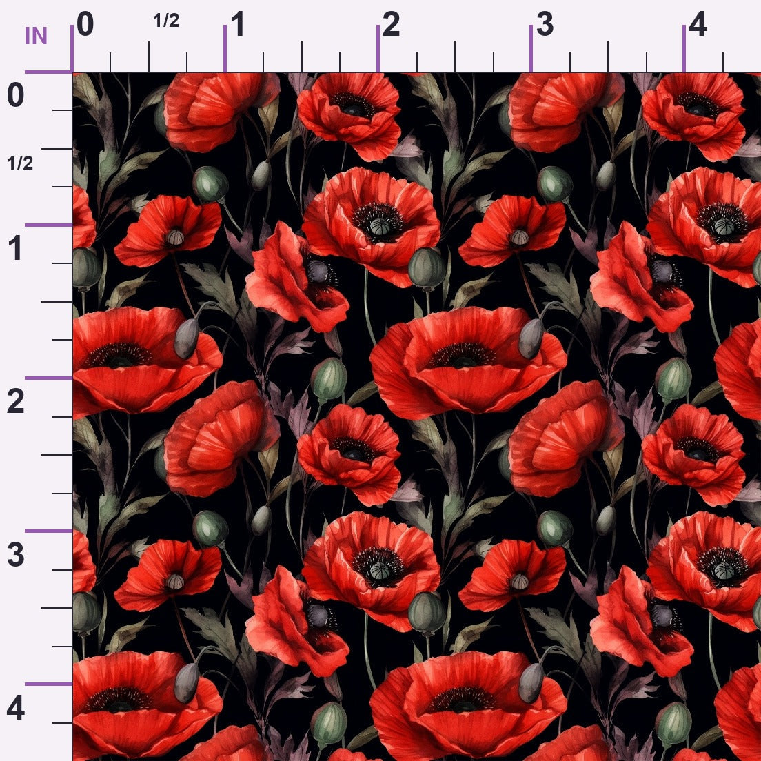 Scarlet Meadow Pattern 5 Minky Fabric