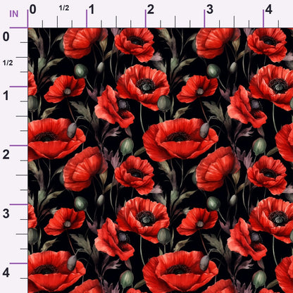 Scarlet Meadow Pattern 5 Minky Fabric
