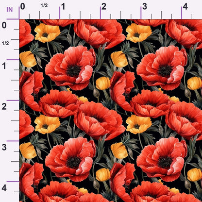 Scarlet Meadow Pattern 6 Minky Fabric