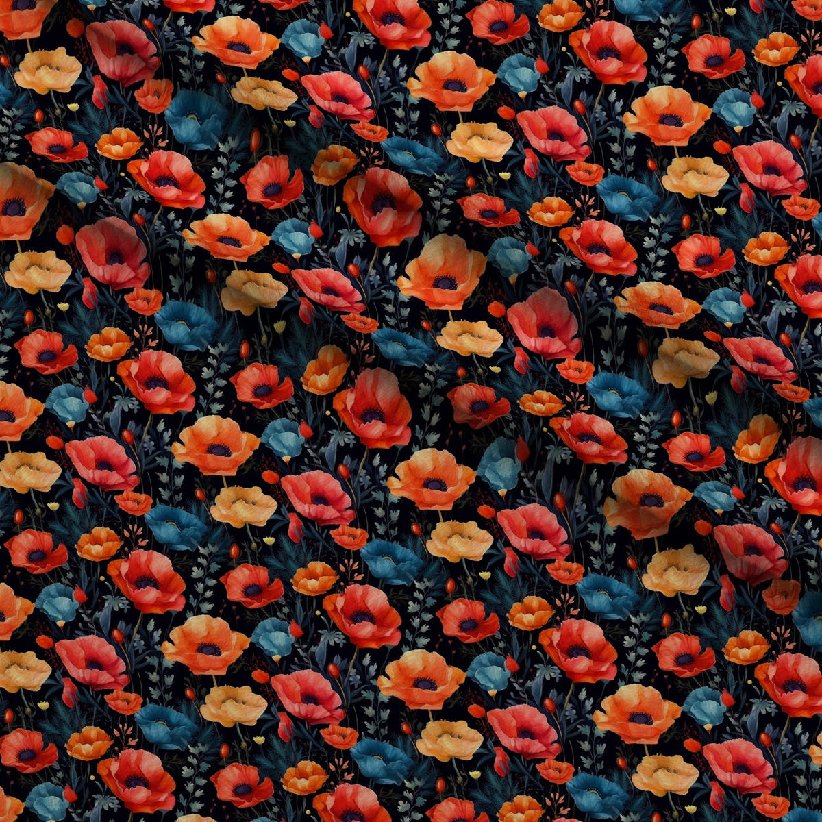 Scarlet Meadow Pattern 7 Minky Fabric