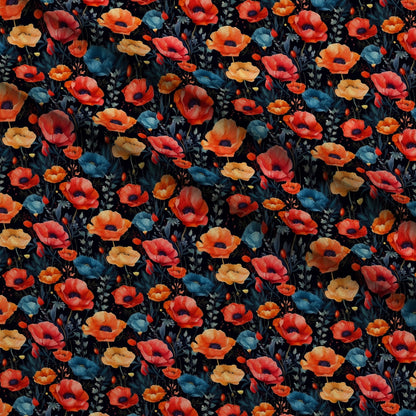 Scarlet Meadow Pattern 7 Minky Fabric