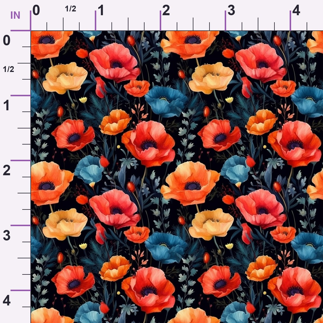 Scarlet Meadow Pattern 7 Minky Fabric