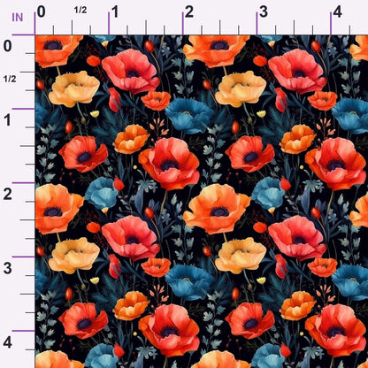 Scarlet Meadow Pattern 7 Minky Fabric