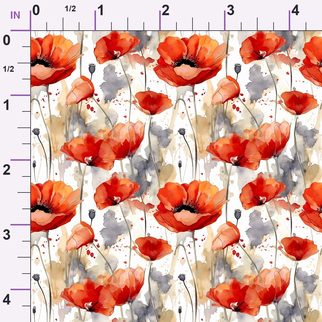 Scarlet Meadow Pattern 8 Minky Fabric