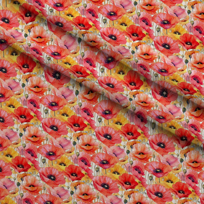 Scarlet Meadow Pattern 9 Minky Fabric