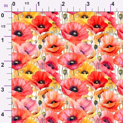 Scarlet Meadow Pattern 9 Minky Fabric