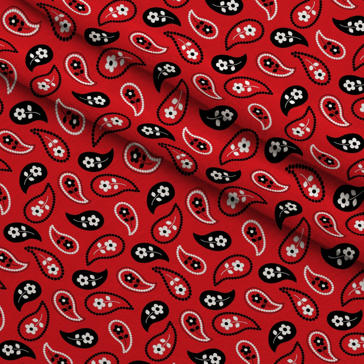 Scarlet Paisley Pattern 11 Minky Fabric