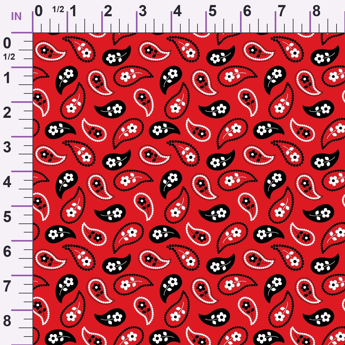 Scarlet Paisley Pattern 11 Minky Fabric