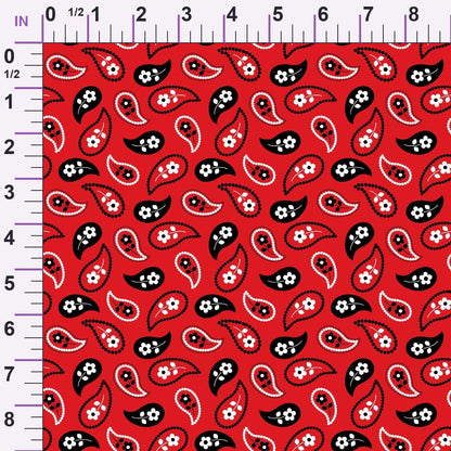 Scarlet Paisley Pattern 11 Minky Fabric