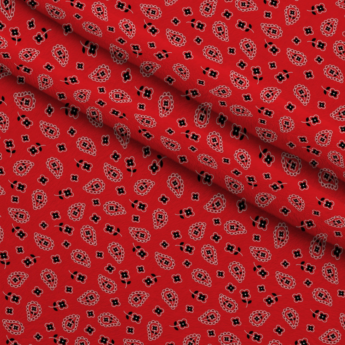 Scarlet Paisley Pattern 3 Minky Fabric