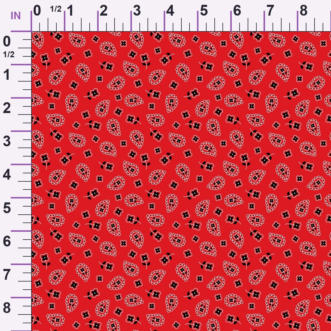 Scarlet Paisley Pattern 3 Minky Fabric