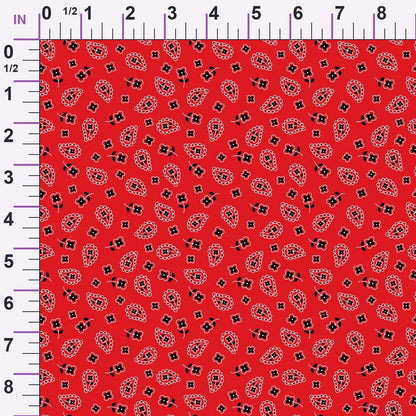 Scarlet Paisley Pattern 3 Minky Fabric