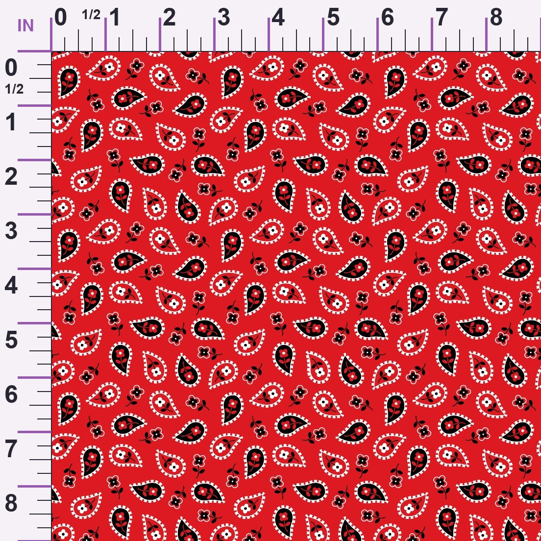 Scarlet Paisley Pattern 6 Minky Fabric