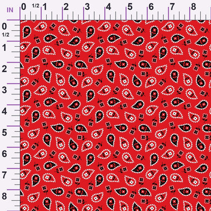 Scarlet Paisley Pattern 6 Minky Fabric