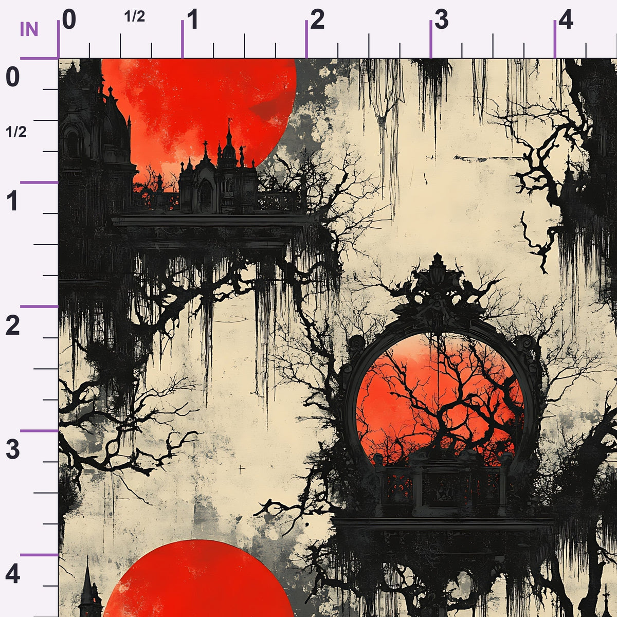 Scarlet Spires Pattern 2 Minky Fabric