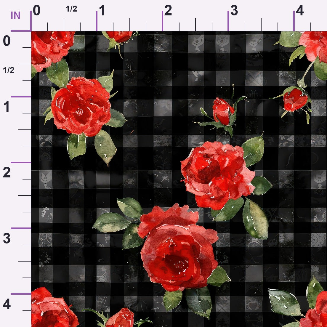 Scarlet Tartan Blooms Pattern 11 Minky Fabric