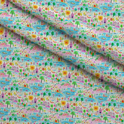 Scribble Sunshine Pattern 1 Minky Fabric