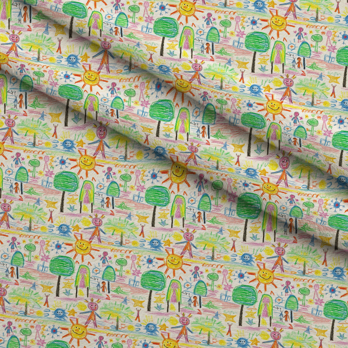 Scribble Sunshine Pattern 2 Minky Fabric