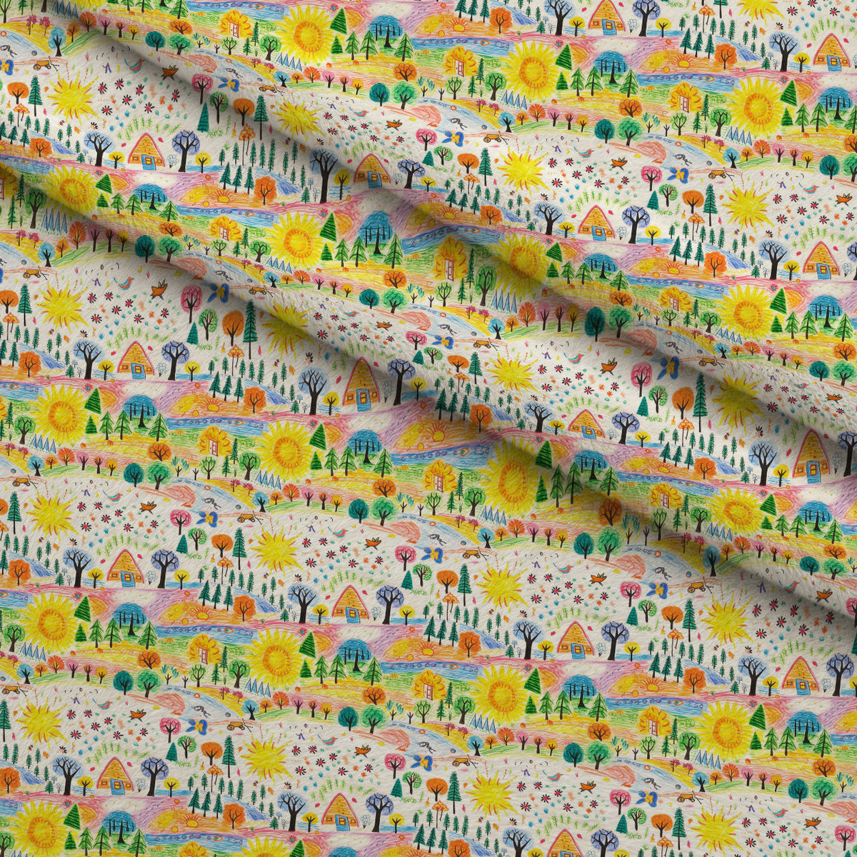 Scribble Sunshine Pattern 4 Minky Fabric
