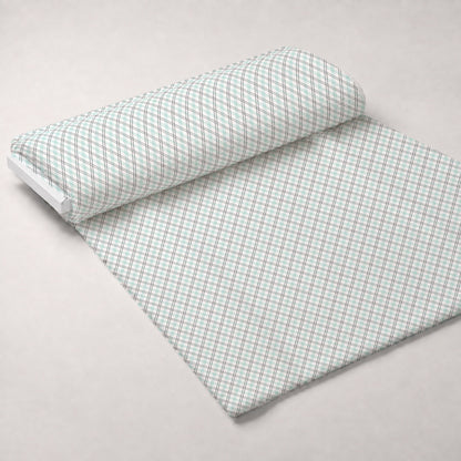 Seafoam Gingham Pattern 10 Minky Fabric