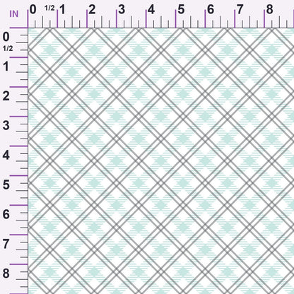 Seafoam Gingham Pattern 10 Minky Fabric